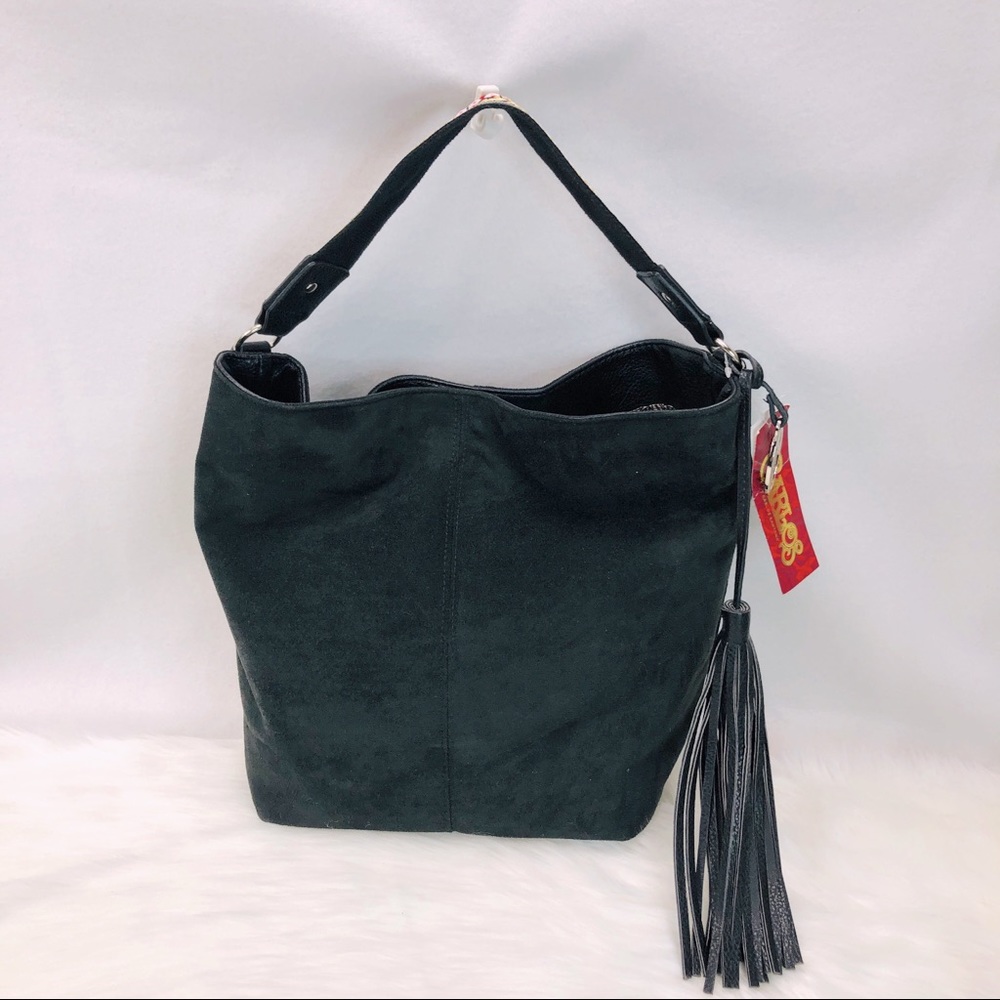 New Carlos Santana Hobo Bucket Bag Vegan Suede
